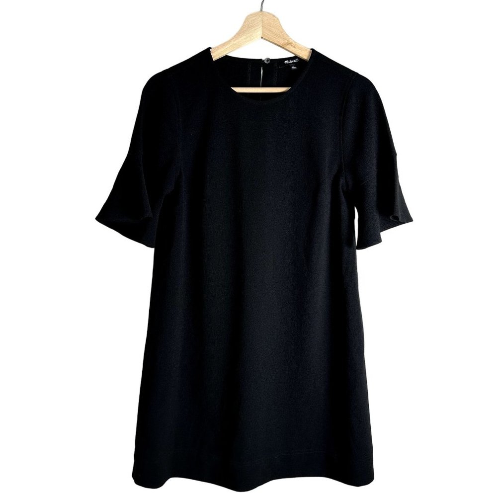 Madewell‎ Black Mini Dress Size XS Flutter Sleeve LBD